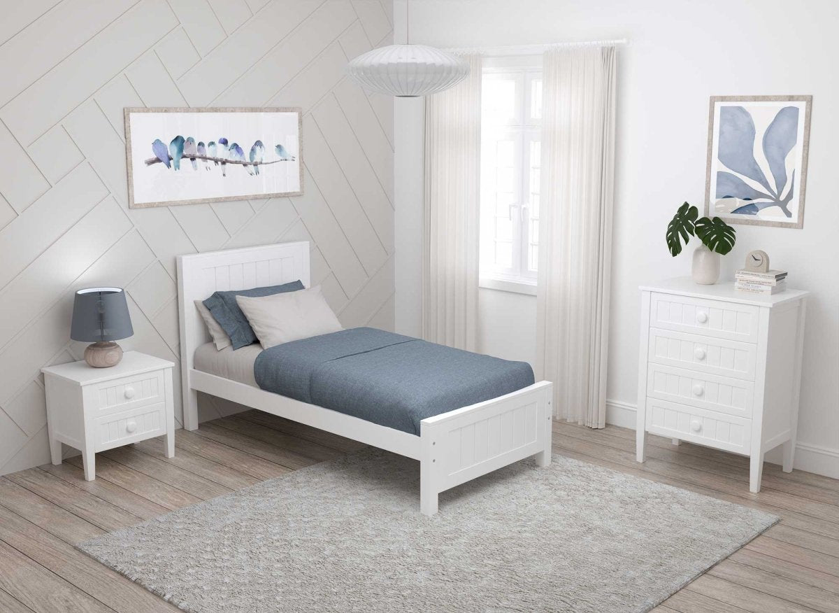 Commode 4 tiroirs en bois blanc KENNY - DécoInParis