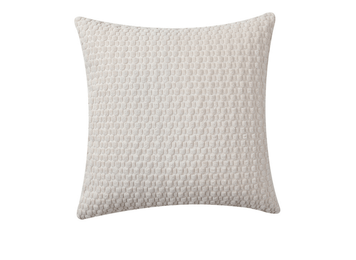 Coussin blanc écru en tissu texturé doux 45x45 cm DUNE - DécoInParis
