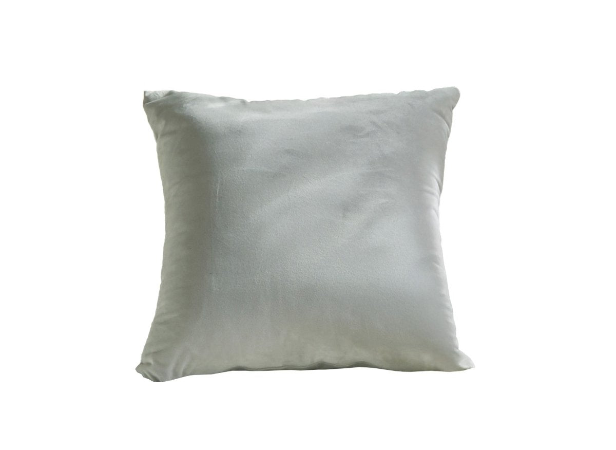 Coussin carré 45x45cm en velours gris clair TYGA - DécoInParis
