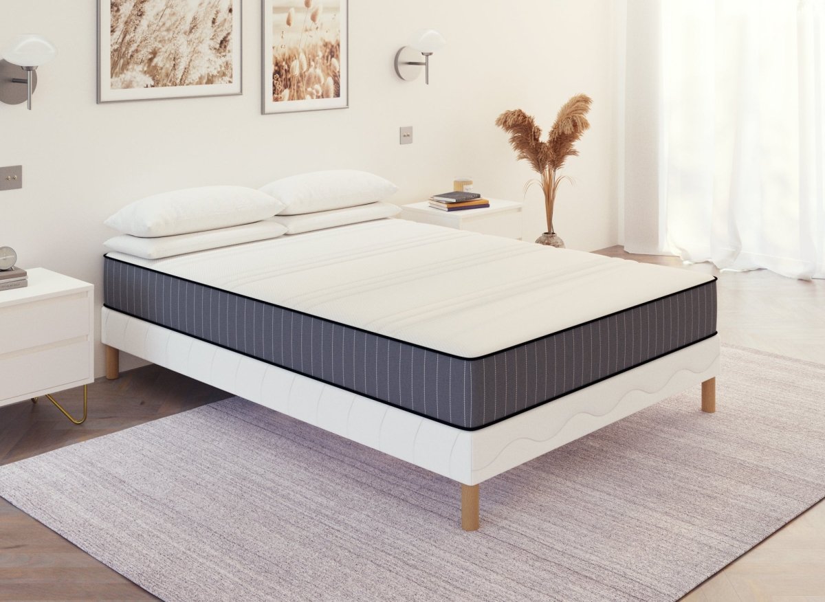 Ensemble 140x190 sommier tapissier + Matelas en mousse 20 cm - AWAN - DécoInParis