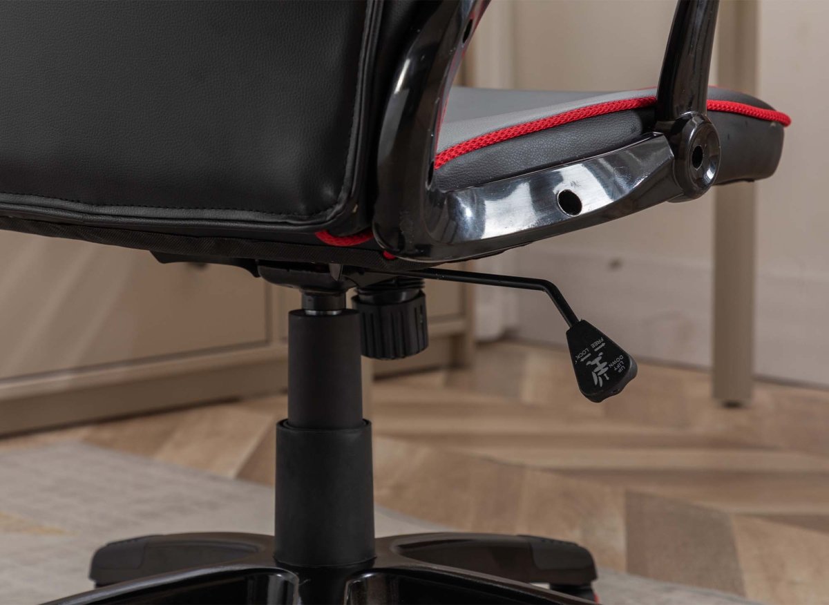 Fauteuil de bureau gaming en simili cuir noir et rouge ZONA - DécoInParis