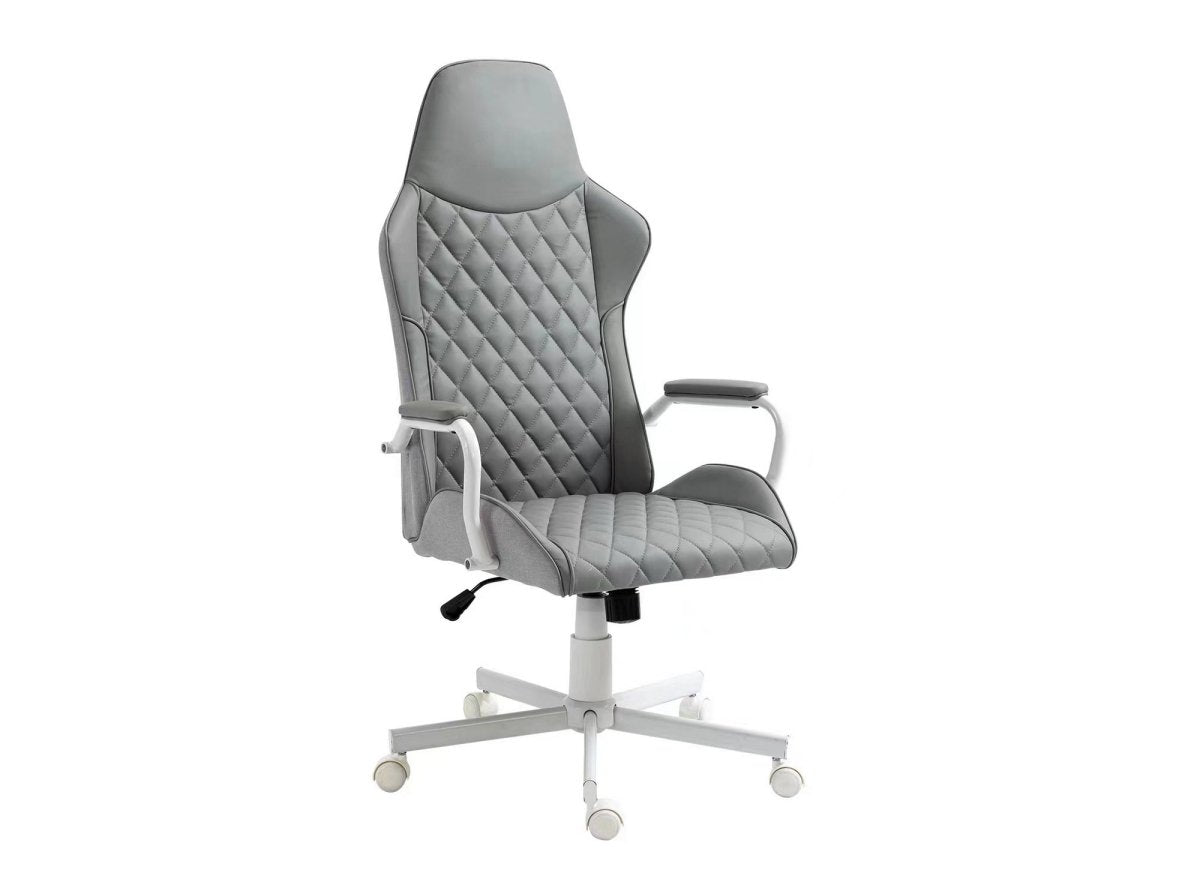 Fauteuil de bureau gris en simili cuir ATOMIC - DécoInParis