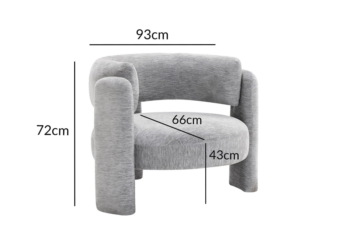 Fauteuil design en velours gris DENZEL - DécoInParis
