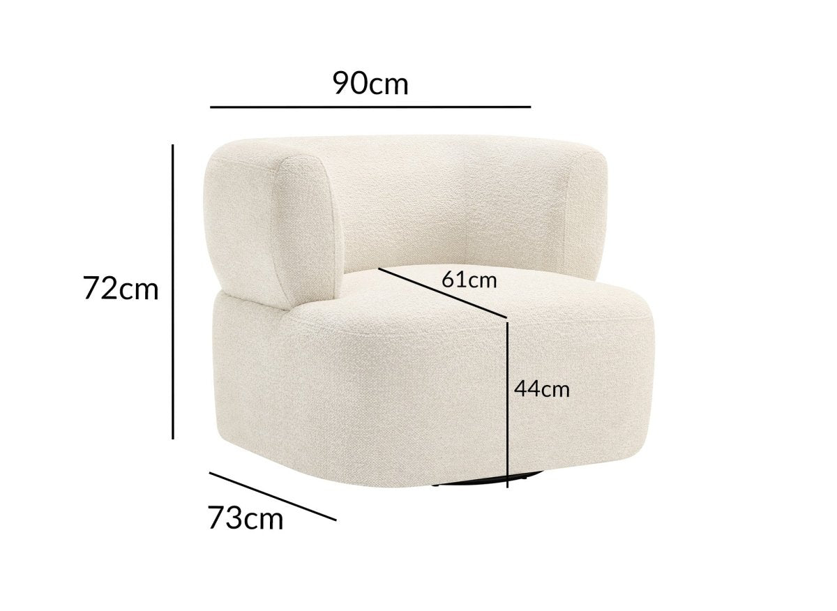 Fauteuil pivotant en velours beige MIAMI - DécoInParis