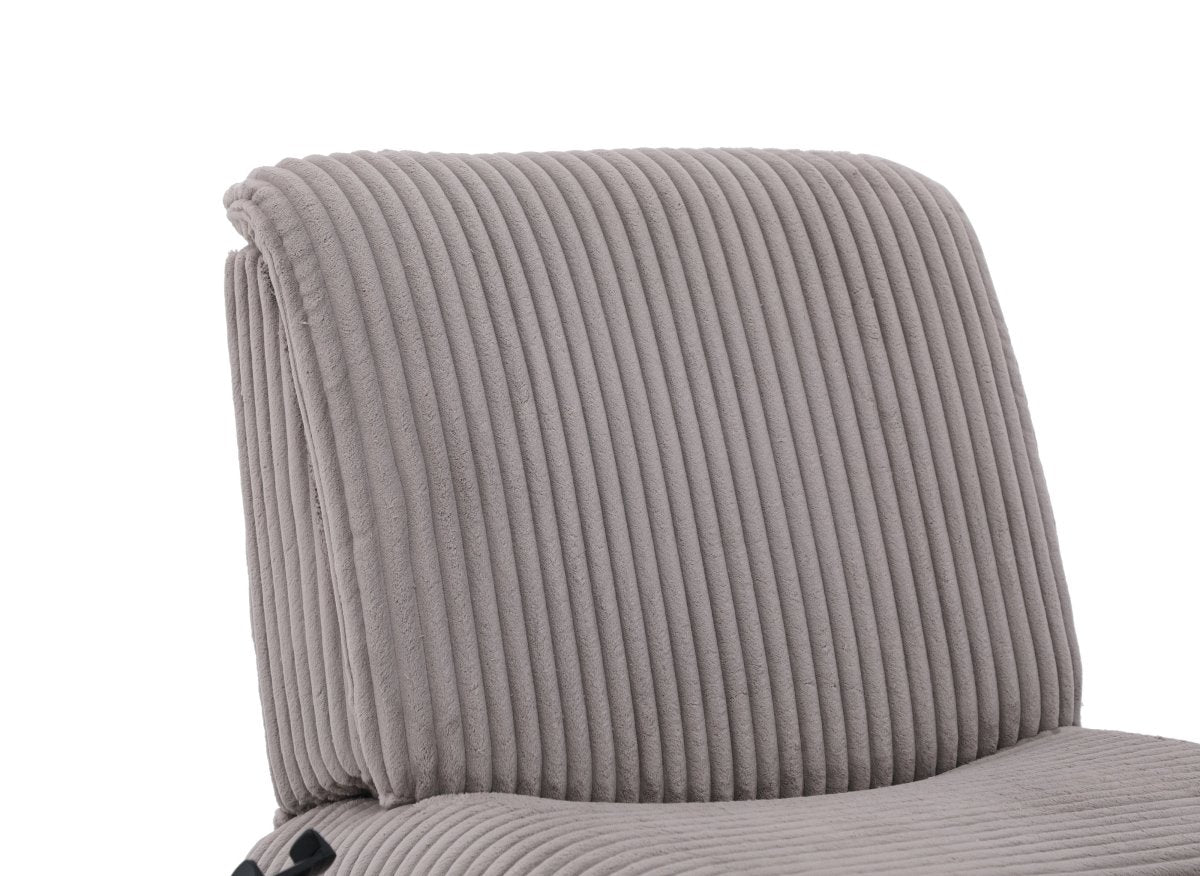Fauteuil relax électrique en velours côtelé gris PAOLO - DécoInParis