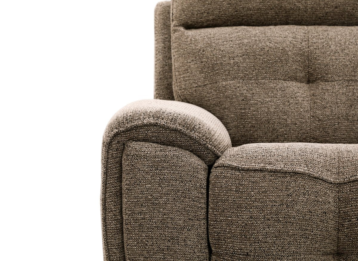 Fauteuil relax électrique en velours texturé marron PATRICIA - DécoInParis