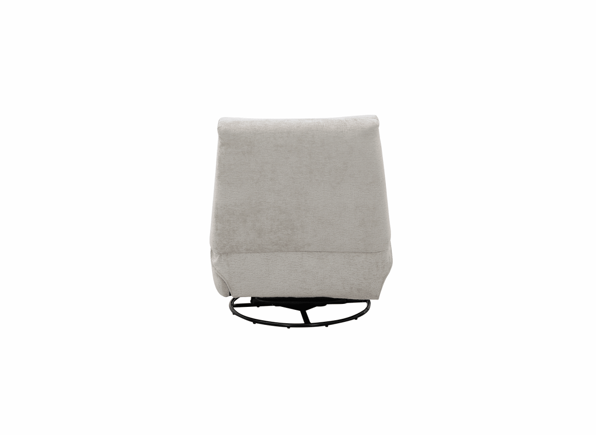 Fauteuil relax pivotant en velours chiné beige LISON - DécoInParis