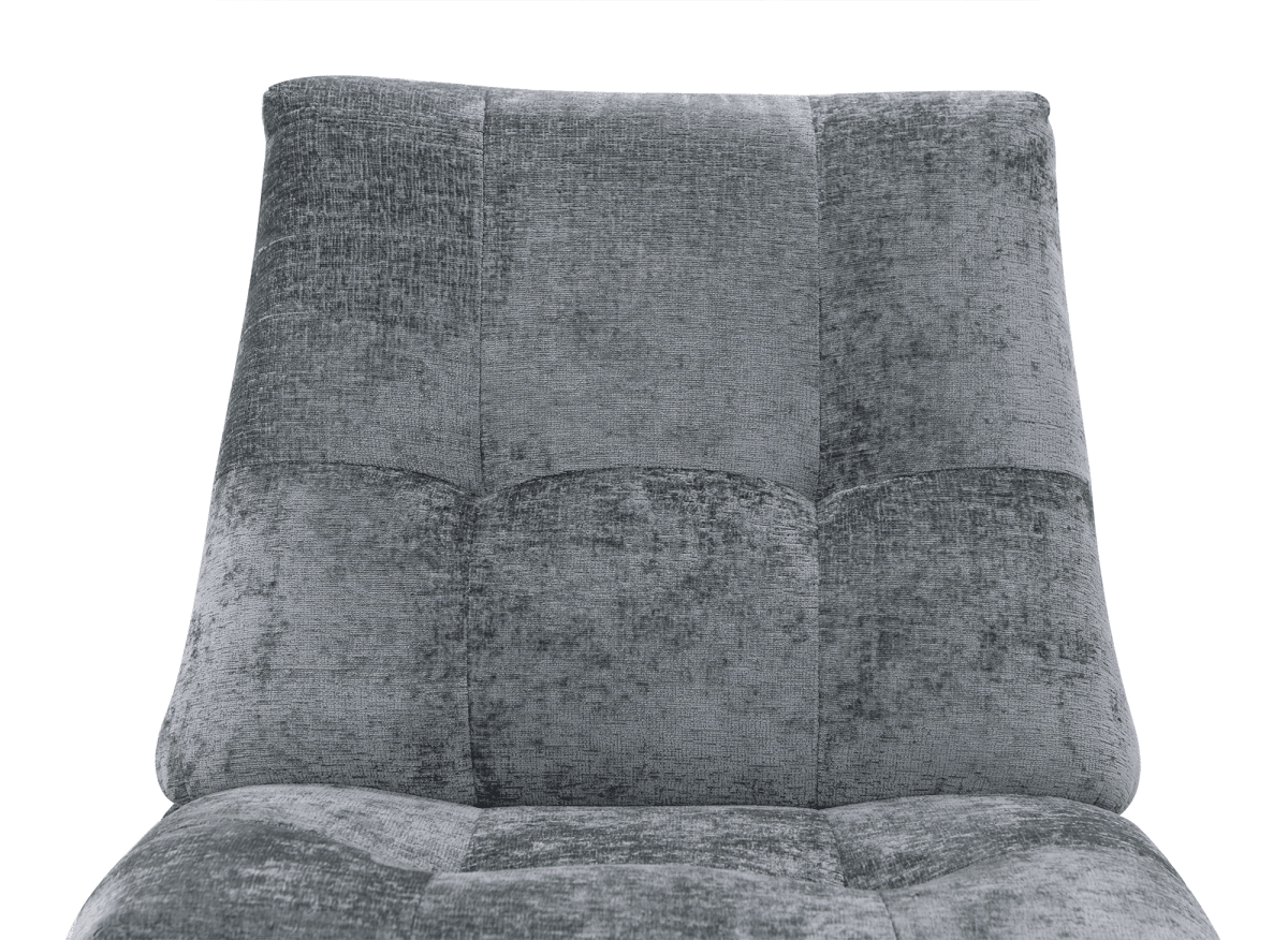 Fauteuil relax pivotant en velours chiné gris LISON - DécoInParis