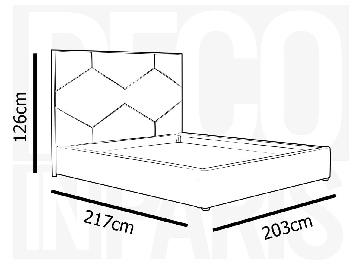 Lit coffre avec tête de lit design en velours taupe LARA 180 x 200 cm - DécoInParis