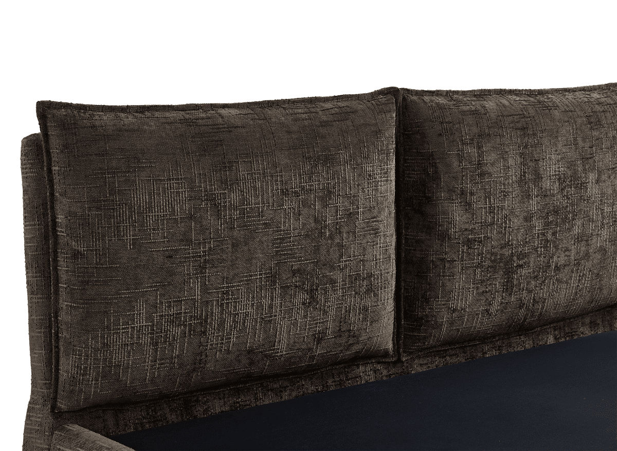 Lit coffre en velours chiné marron 140x190 cm MELY - DécoInParis