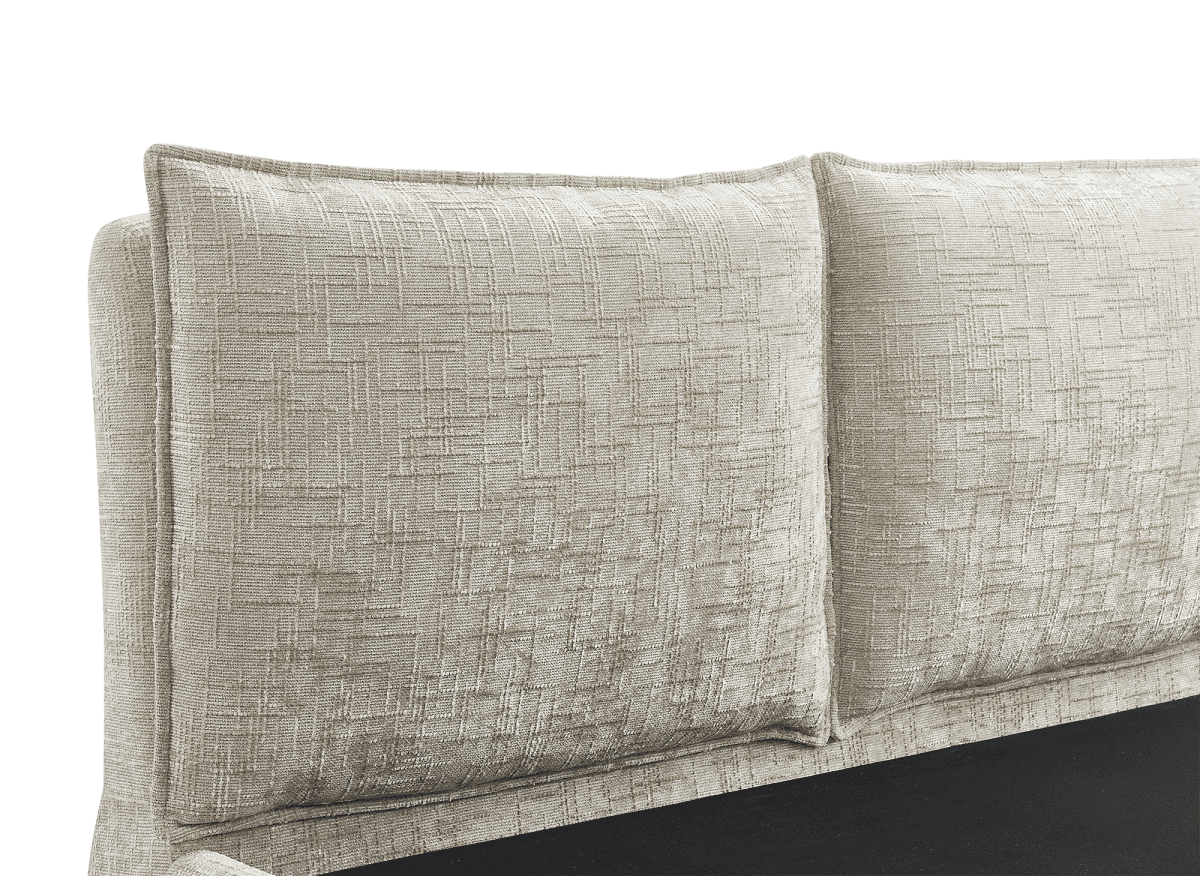 Lit coffre en velours chiné taupe 180x200 cm MELY - DécoInParis