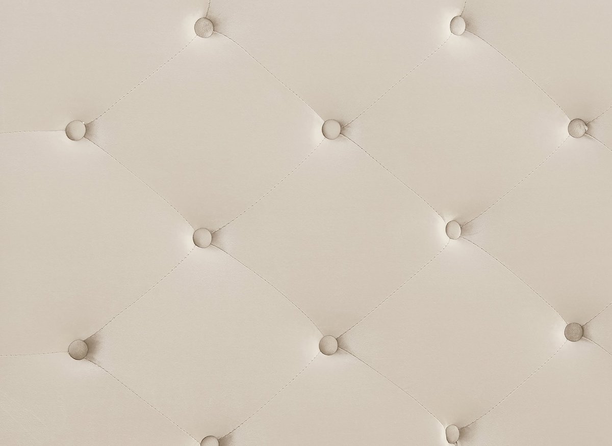 Lit double en velours capitonné beige MAREVA 160x200 cm - DécoInParis