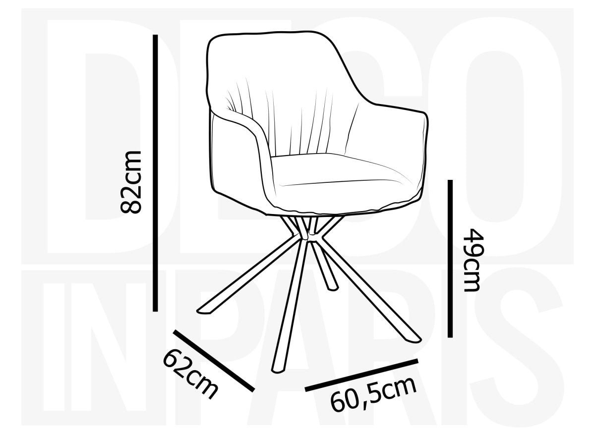 Lot de 2 chaises avec accoudoir tissu bouclette et simili cuir gris PIRO - DécoInParis