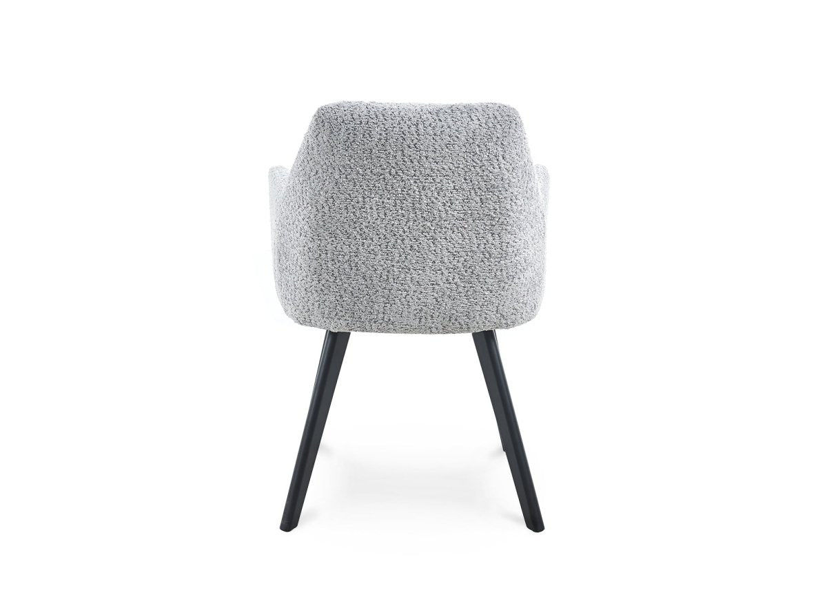 Lot de 2 chaises avec accoudoirs effet peau de mouton gris clair ESPERA - DécoInParis