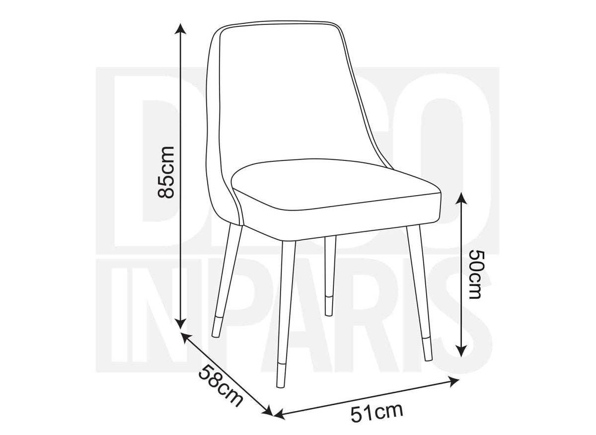 Lot de 2 chaises capitonnées en velours bleu DORINA - DécoInParis