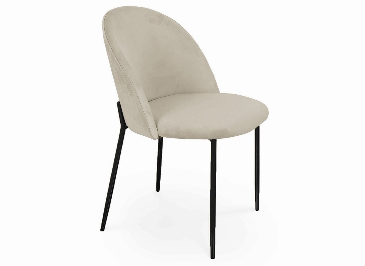 Lot de 2 chaises design en velours beige pieds noirs ARABEL - DécoInParis