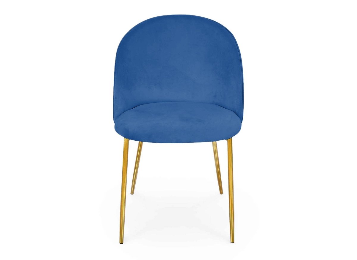 Lot de 2 chaises design en velours bleu ARABEL - DécoInParis