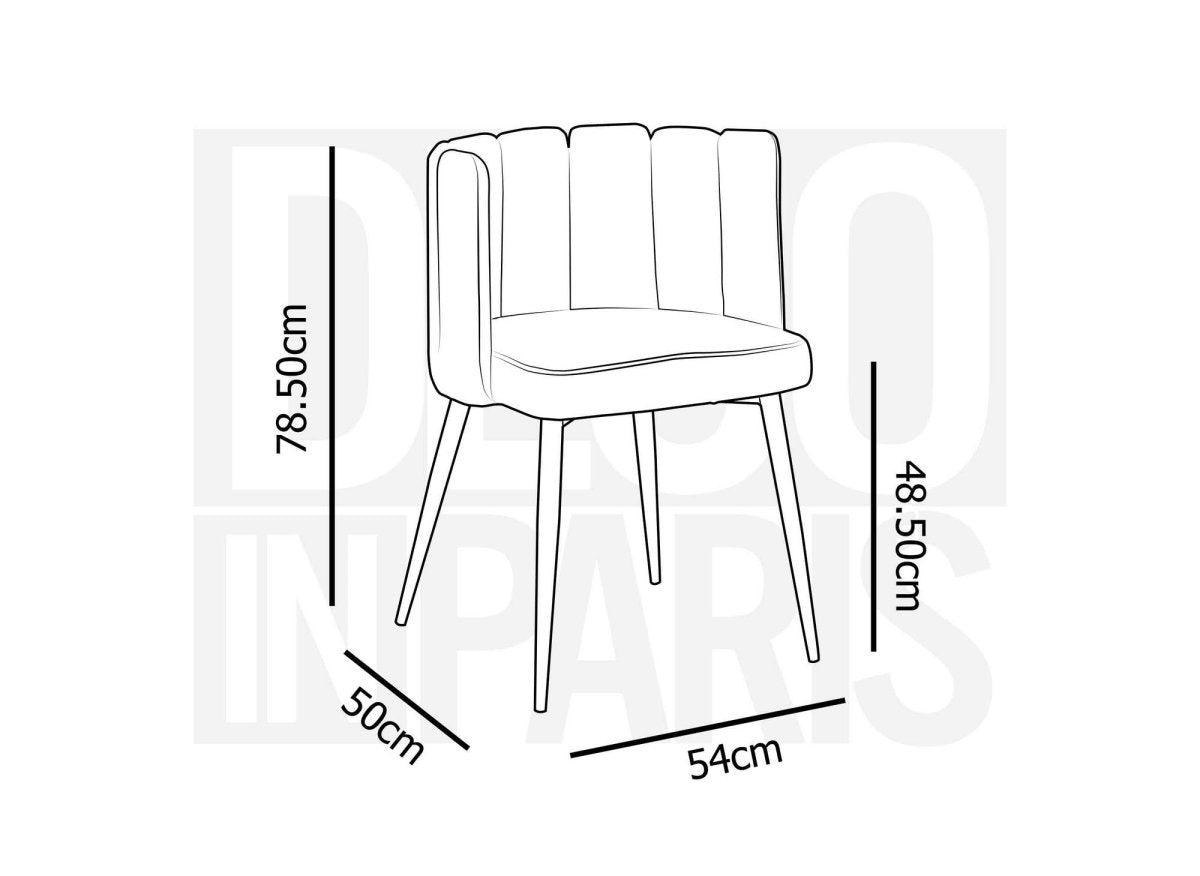 Lot de 2 chaises design en velours bleu DEBBY - DécoInParis