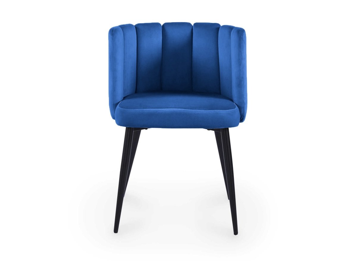 Lot de 2 chaises design en velours bleu DEBBY - DécoInParis