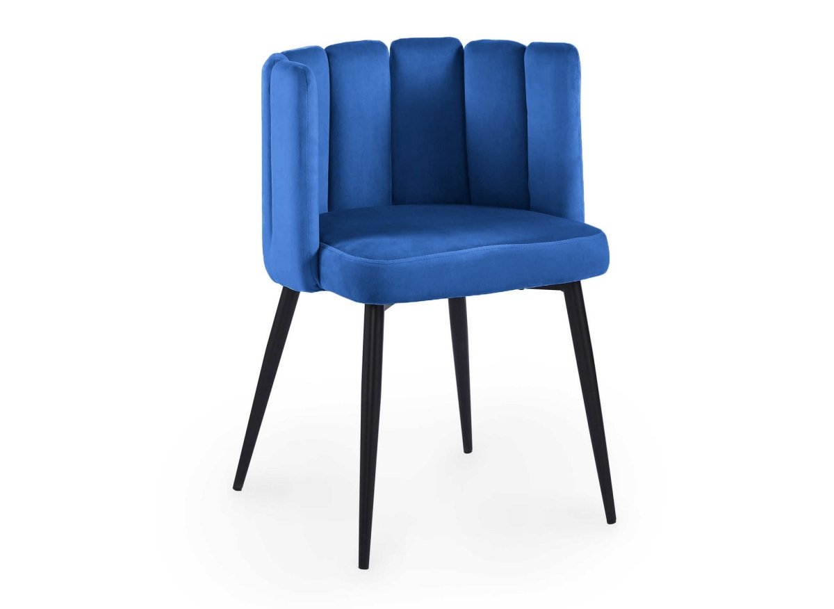 Lot de 2 chaises design en velours bleu DEBBY - DécoInParis