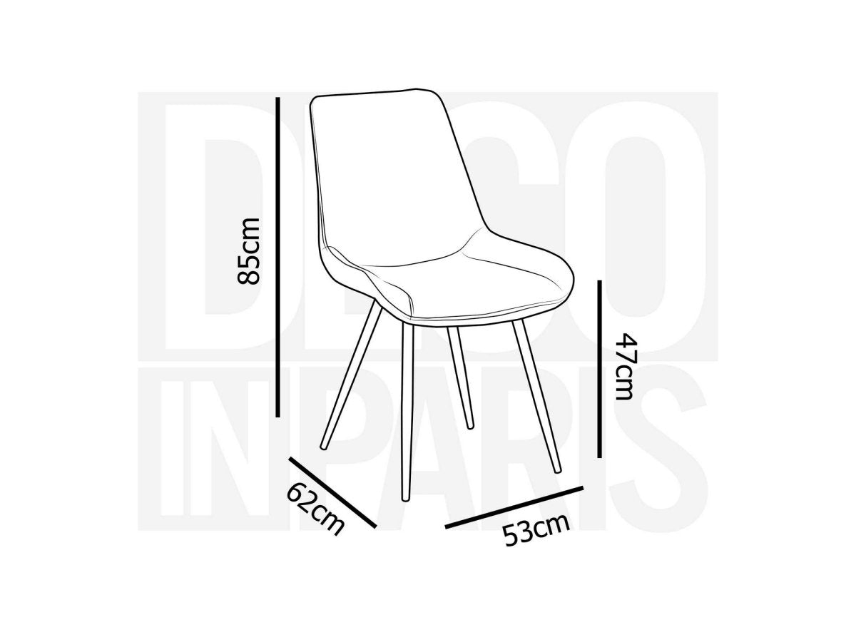 Lot de 2 chaises design en velours bleu YOLA - DécoInParis