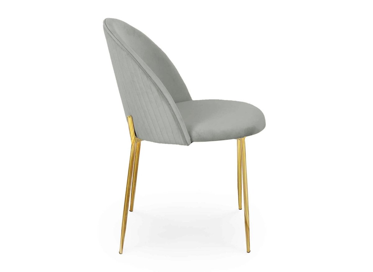 Lot de 2 chaises design en velours gris ARABEL - DécoInParis