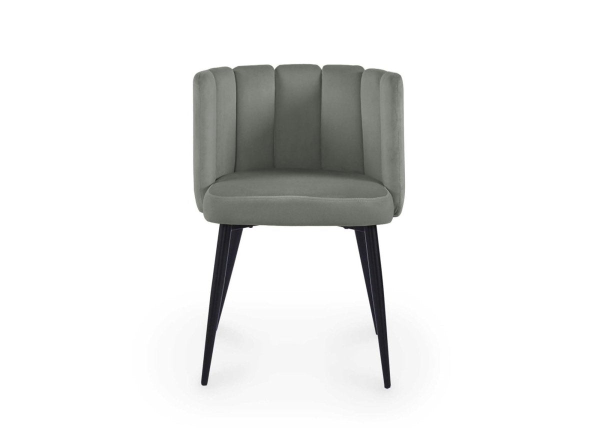 Lot de 2 chaises design en velours gris DEBBY - DécoInParis