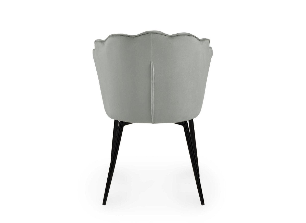 Lot de 2 chaises design en velours gris pieds noirs GARANCE - DécoInParis