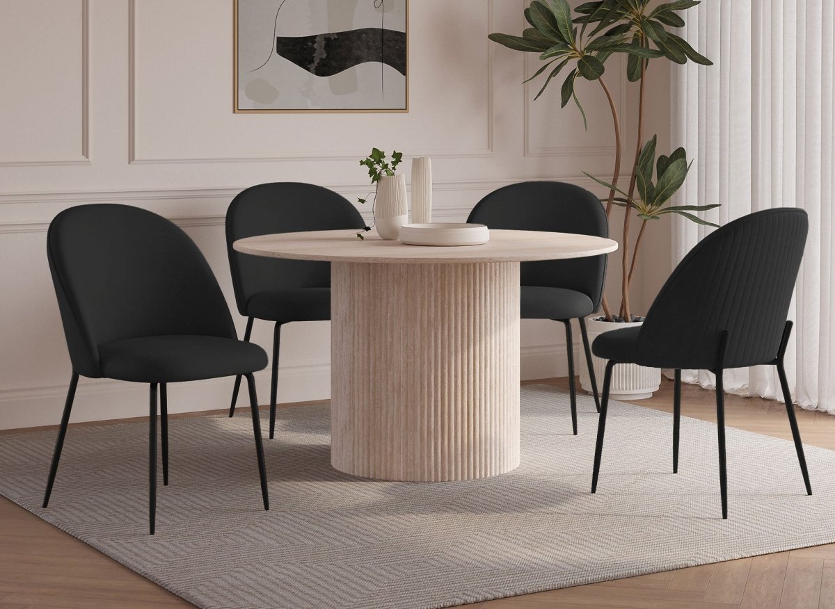 Lot de 2 chaises design en velours noir pieds noirs ARABEL - DécoInParis