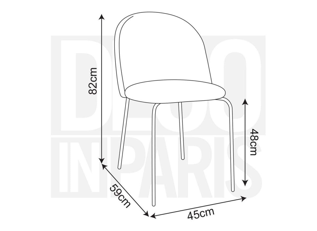 Lot de 2 chaises design en velours noir pieds noirs KENNETH - DécoInParis