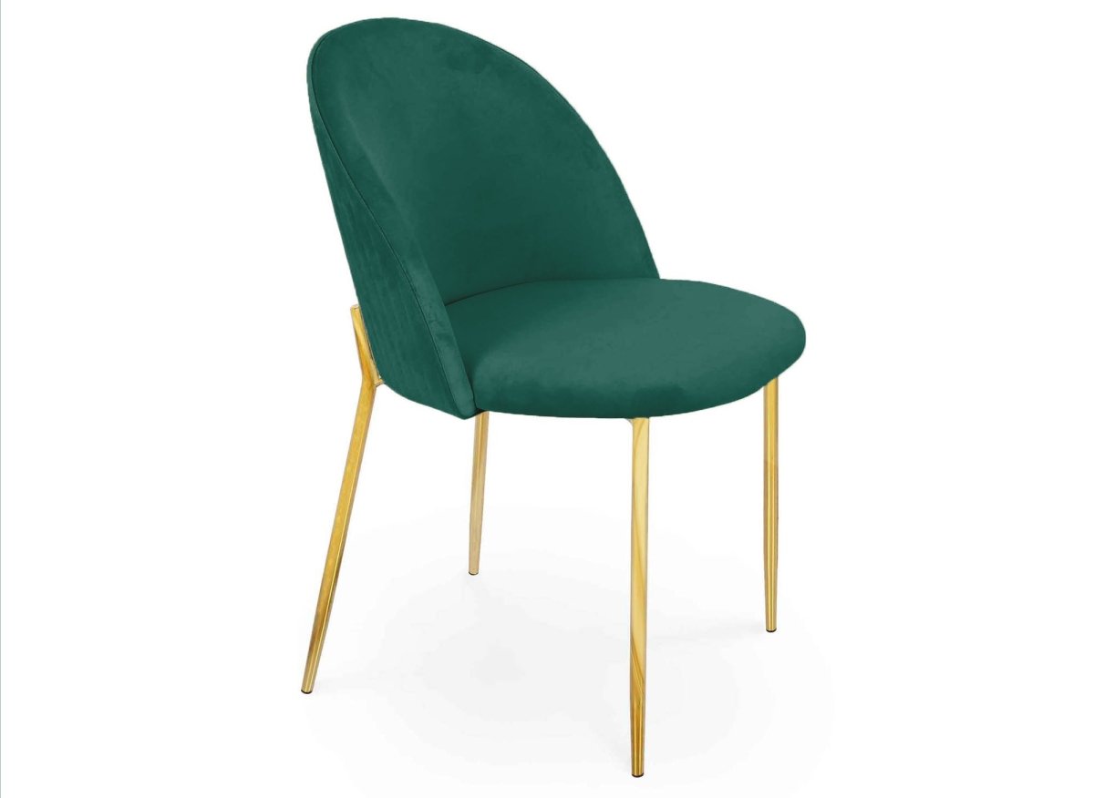 Lot de 2 chaises design en velours vert ARABEL - DécoInParis