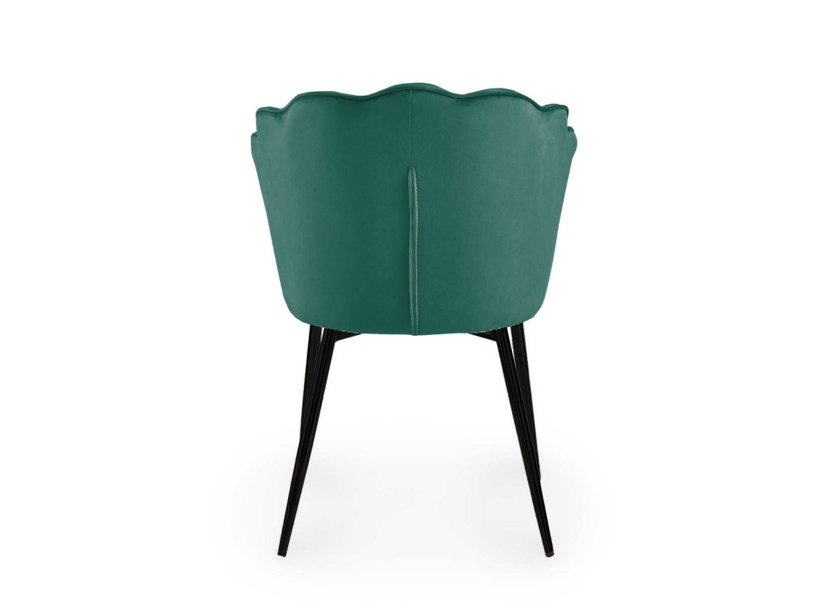 Lot de 2 chaises design en velours vert pieds noirs GARANCE - DécoInParis