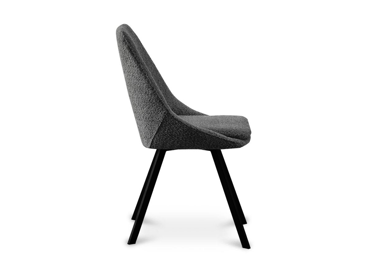Lot de 2 chaises effet peau de mouton gris foncé NARCISSE - DécoInParis
