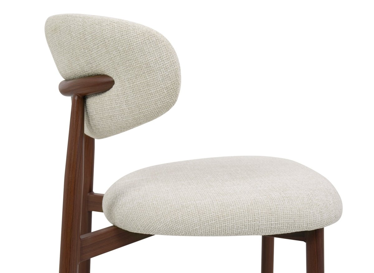 Lot de 2 chaises en tweed écru pieds en métal marron FLAVIA - DécoInParis