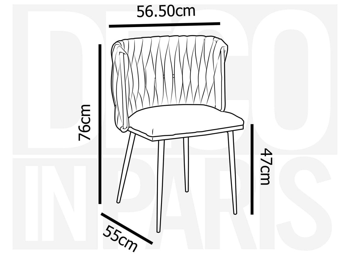 Lot de 2 chaises en velours noir pieds en métal doré POLO - DécoInParis