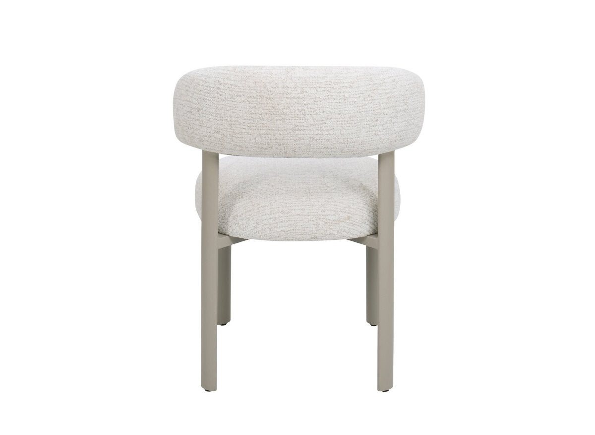 Lot de 2 chaises en velours tissé écru pieds en métal gris LOUISA - DécoInParis