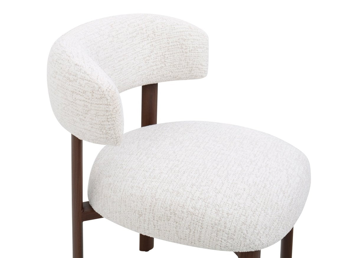 Lot de 2 chaises en velours tissé écru pieds en métal marron LOUISA - DécoInParis