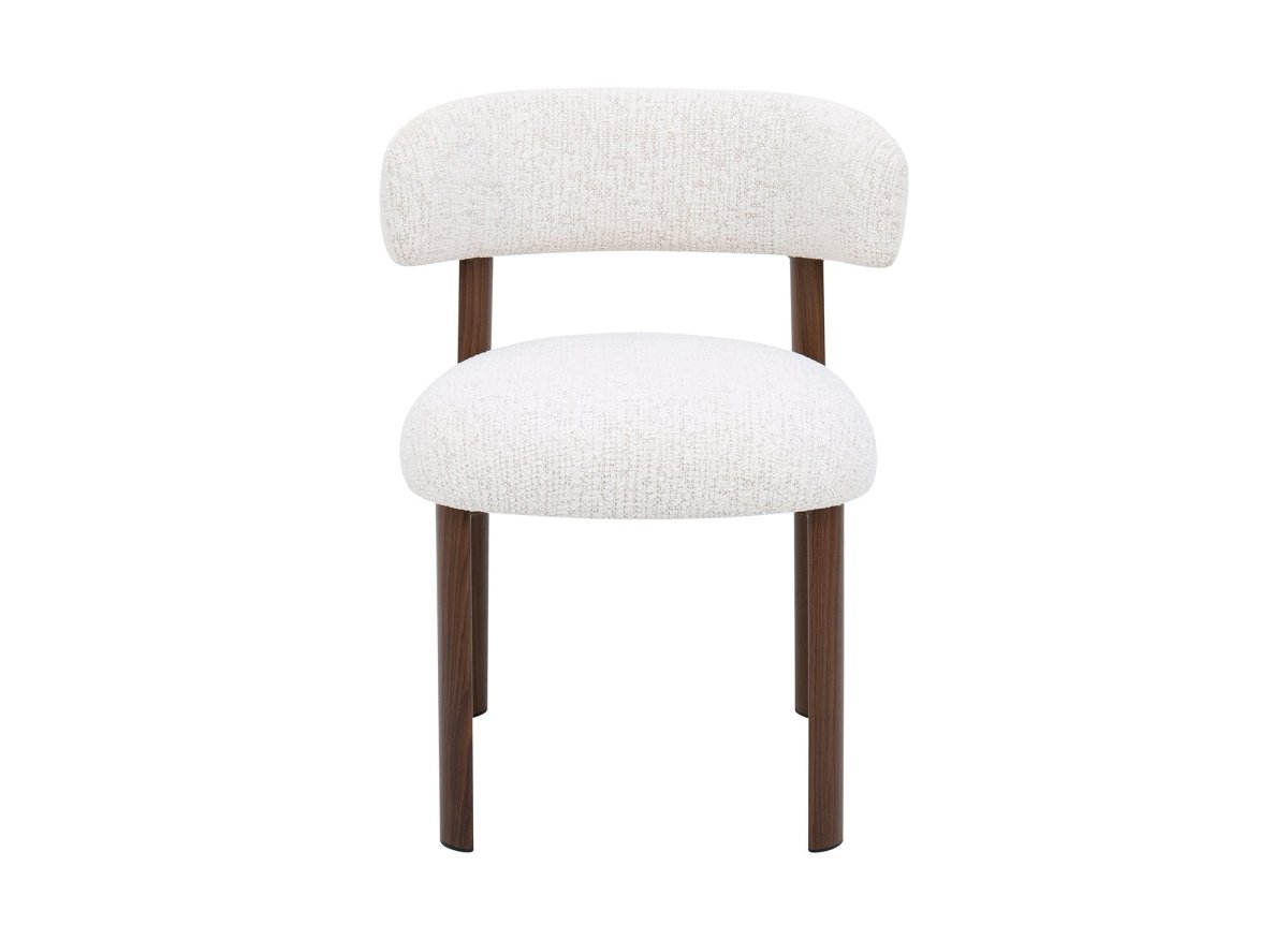 Lot de 2 chaises en velours tissé écru pieds en métal marron LOUISA - DécoInParis