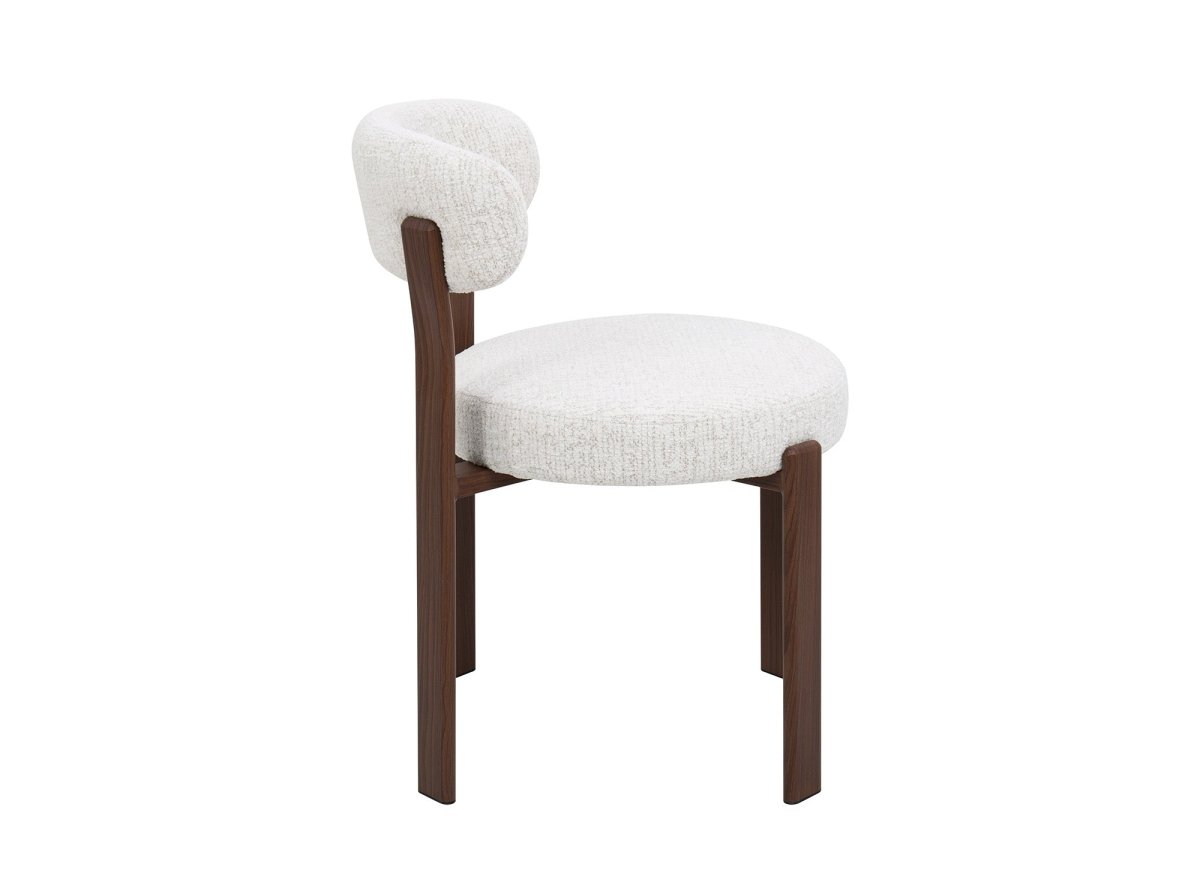 Lot de 2 chaises en velours tissé écru pieds en métal marron MARYSE - DécoInParis