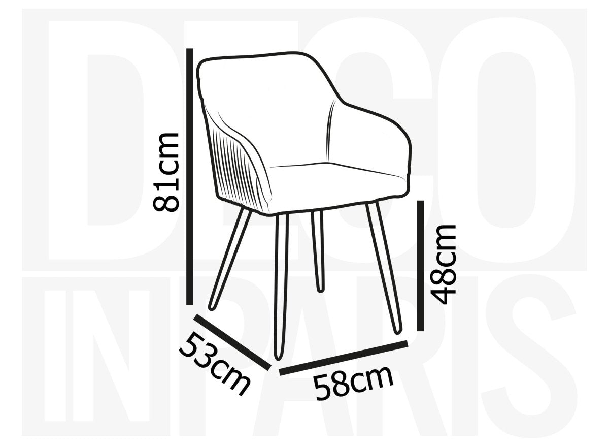 Lot de 2 chaises en velours vert pieds en métal noir DEVOR - DécoInParis