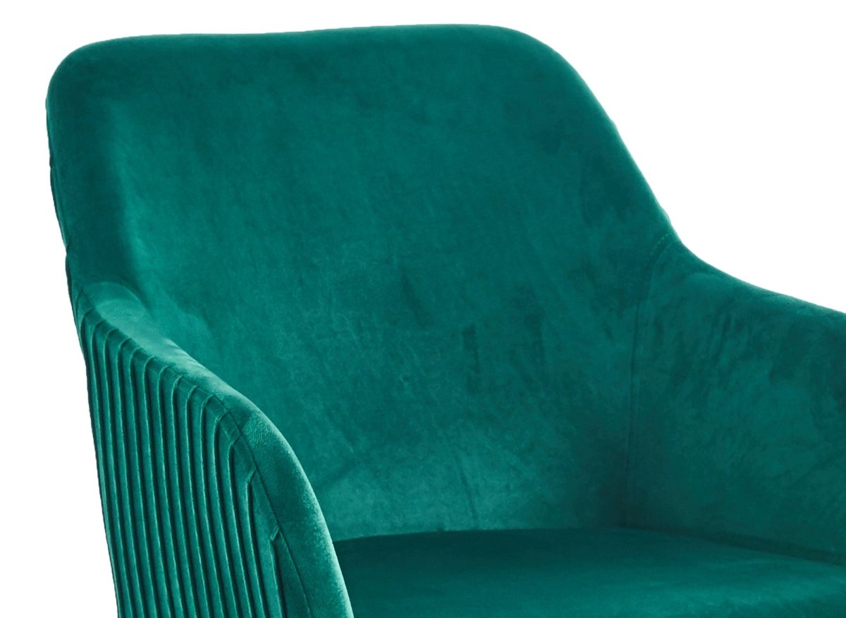 Lot de 2 chaises en velours vert pieds en métal noir DEVOR - DécoInParis