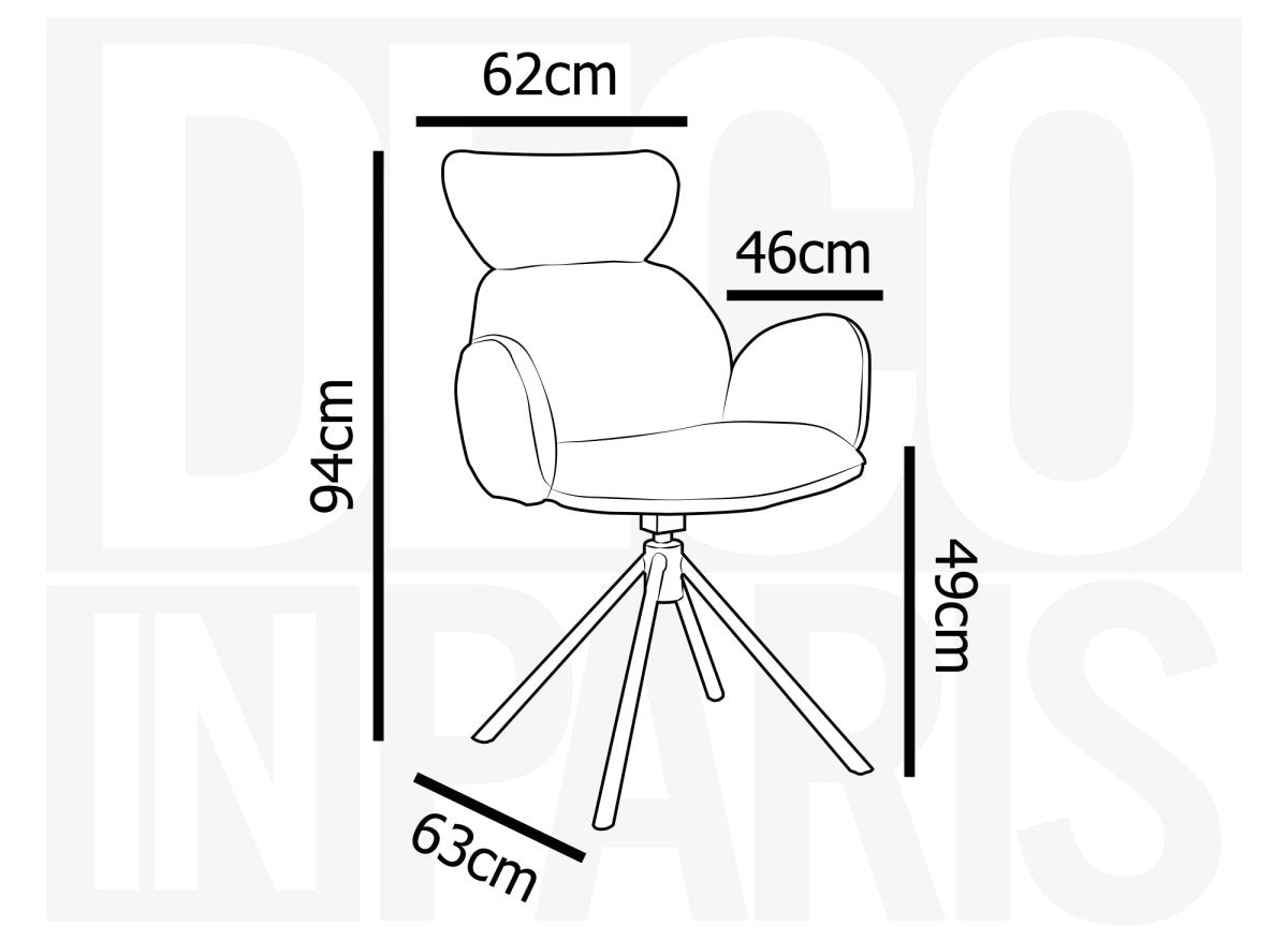 Lot de 2 chaises pivotantes avec accoudoirs en tissu effet peau de mouton beige MAGY - DécoInParis