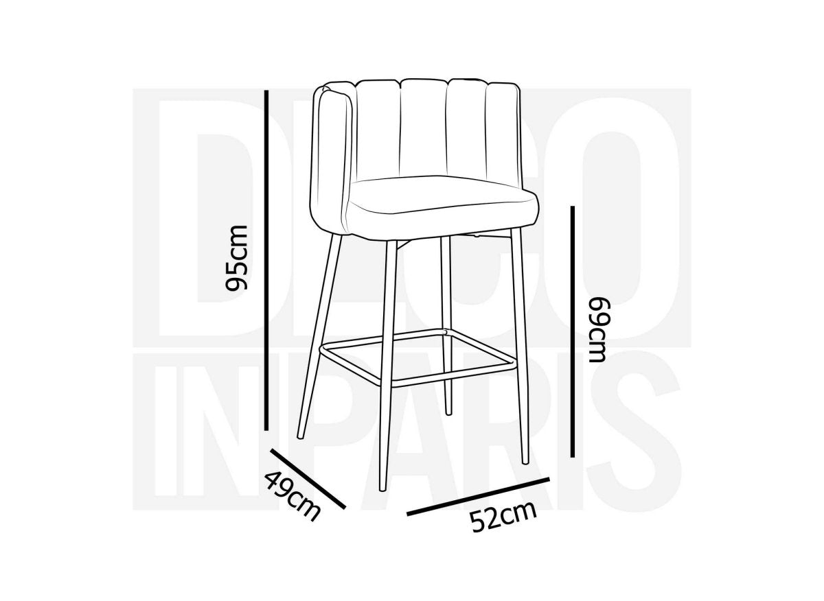 Lot de 2 tabourets de bar design en velours bleu DEBBY - DécoInParis