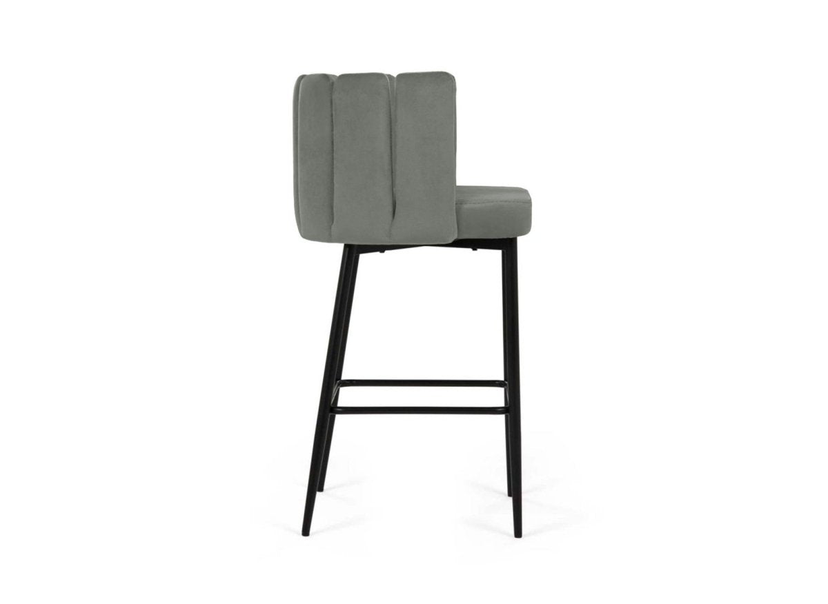 Lot de 2 tabourets de bar design en velours gris DEBBY - DécoInParis
