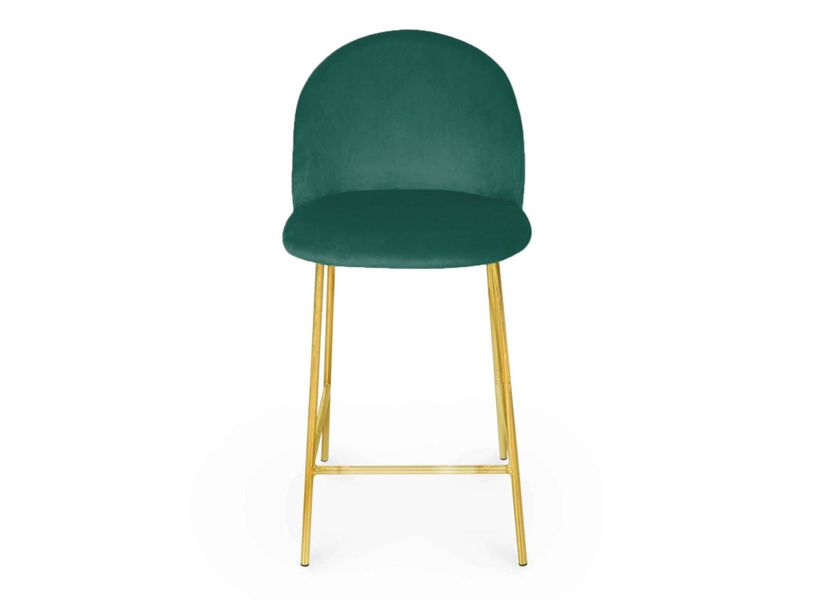 Lot de 2 tabourets de bar design en velours vert ARABEL - DécoInParis
