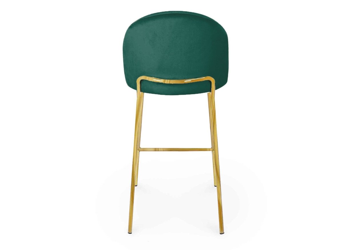 Lot de 2 tabourets de bar design en velours vert ARABEL - DécoInParis