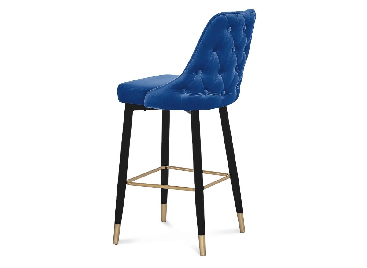 Lot de 2 tabourets de bar en velours bleu DORINA - DécoInParis