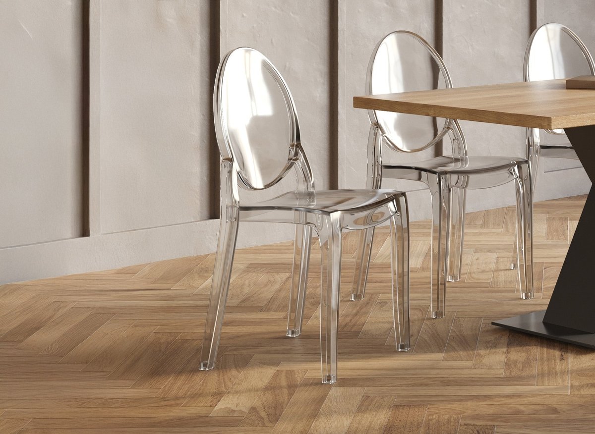 Lot de 4 chaises design en plexi transparent TOLGA - DécoInParis