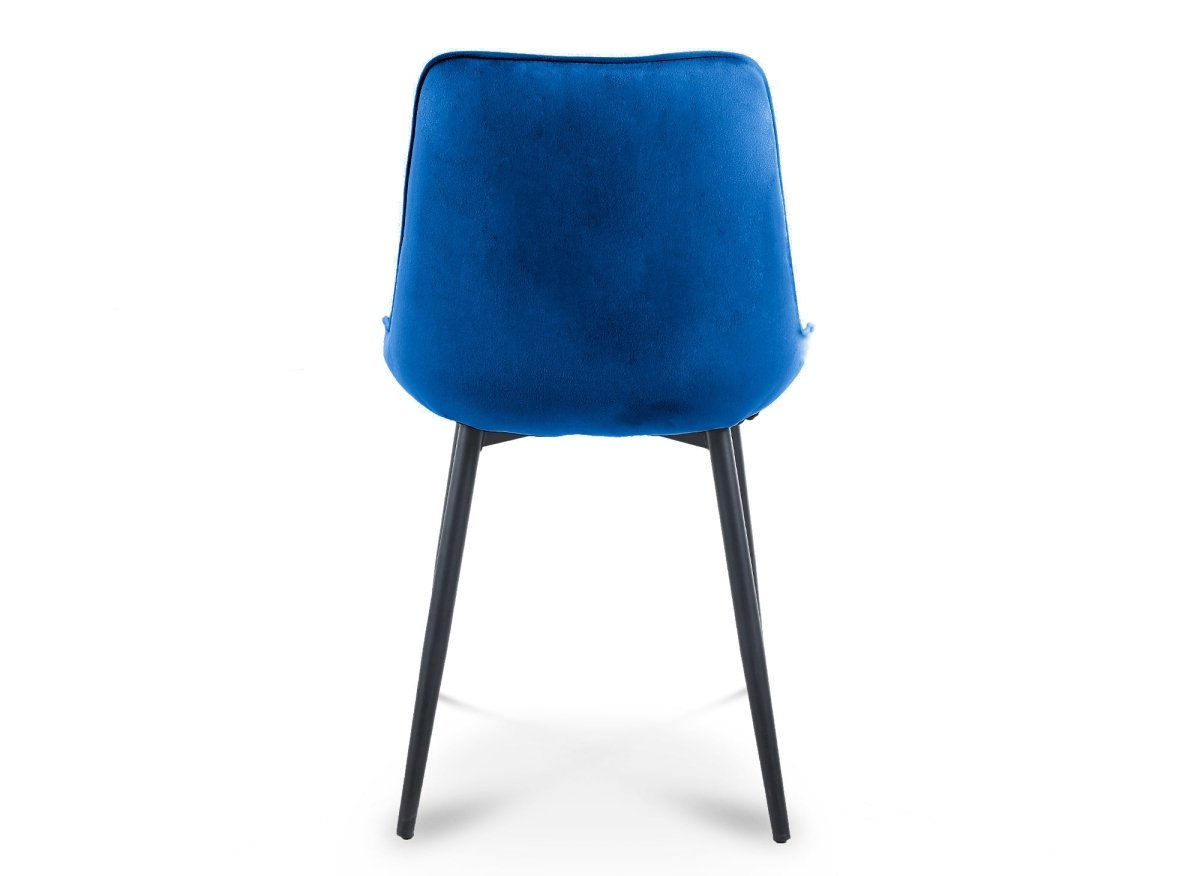 Lot de 4 chaises design en velours bleu ELOVA - DécoInParis