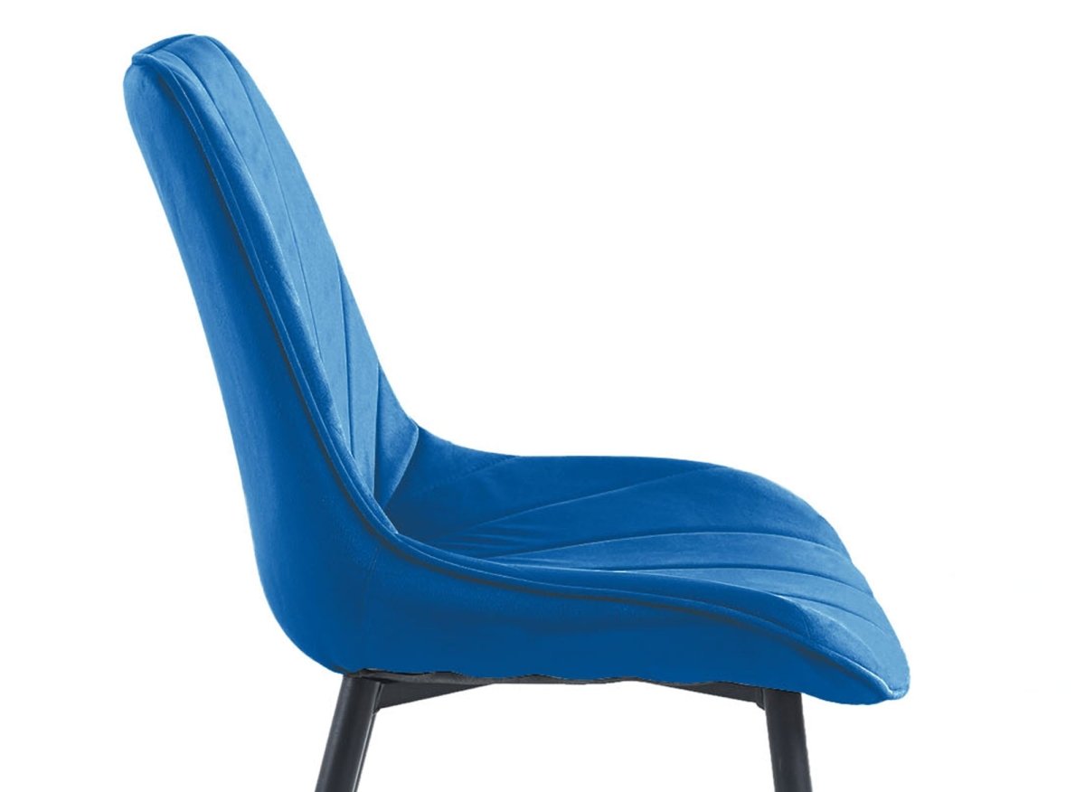 Lot de 4 chaises design en velours bleu ELOVA - DécoInParis